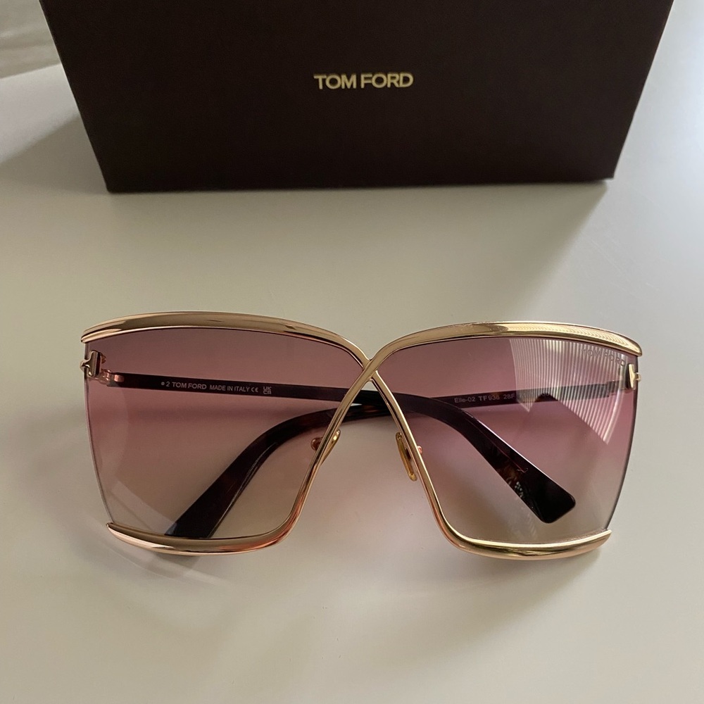 Tom Ford Gold Frame Sunglasses with Pink Gradient Lenses